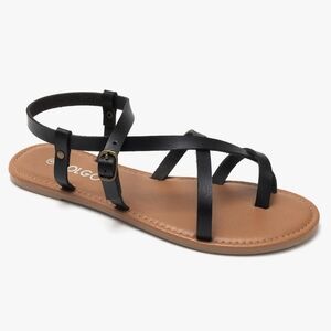 Amazon Black and Tan Strappy Sandals